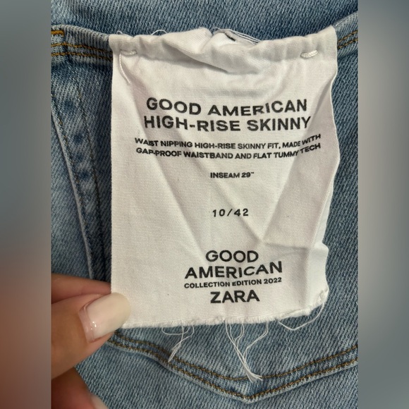 GOOD AMERICAN x ZARA High Rise Skinny Jeans, NWT - Picture 3 of 5